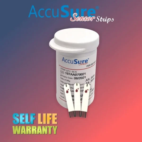 AccuSure Sensor Glucometer Test Strips 50 (Pack of 1) - Image 4